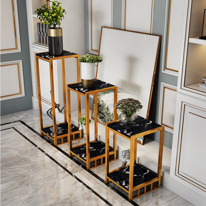 Nordic Showcase Show Shelves High And Low Flowing Water Table Clothing Store Shoes Shop Shelve Bag of the Island Shelf Golden