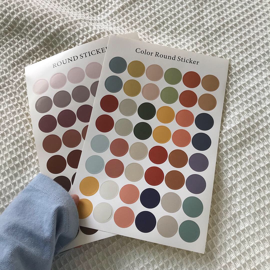 TJJ homemade -- ins multicolored dots stickers minimalist card stickers for wall stickers with decorative closure handbill stickers-Taobao