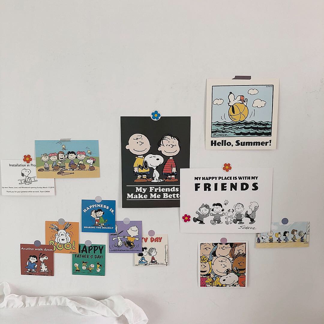 TJJ -- Homemade Snoopy Snoopy Snoby card Teenage Hearts Cartoon Room Decorated Cards Swing Photo Shoots Wall