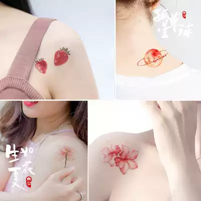 Flower ins wind neck tattoo stickers Neck waterproof female long-lasting Korean simulation tattoo stickers small fresh net red models