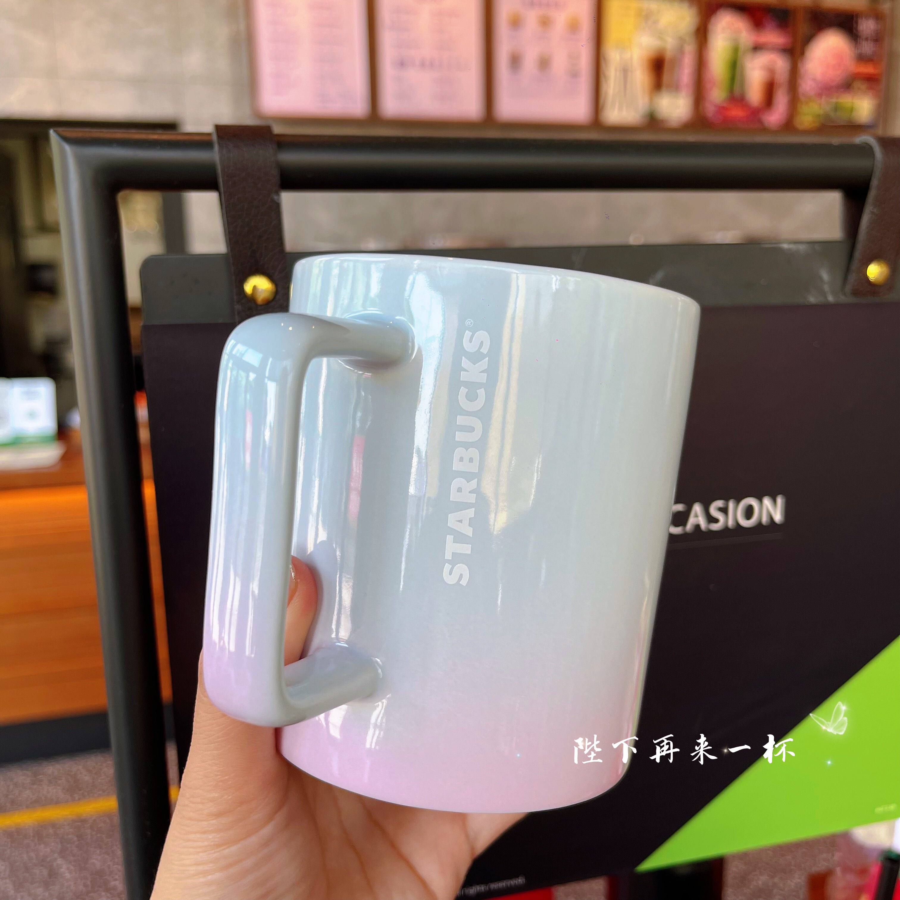 Тайвань starbucks чашка 2022 ретро меди бренд градиент порошок зеленый синий белое молоко Чай кружка пейте много воды Кубок 473 мл 