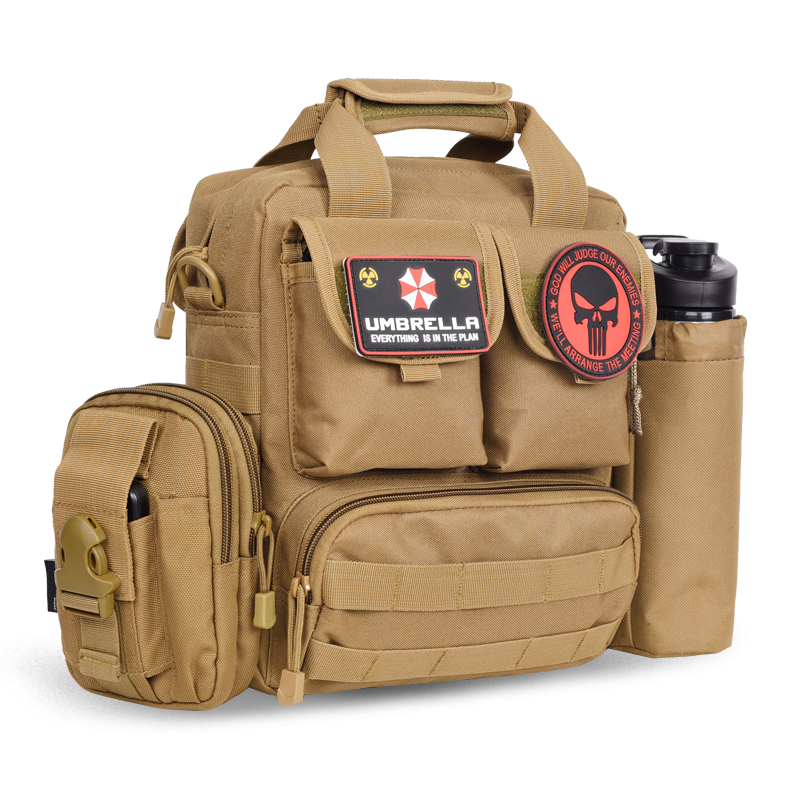 Outdoor military fan backpack men and women multi-functional shoulder bag men's camouflage bag messenger waterproof laptop bag large capacity