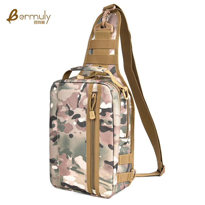 Men's chest bag casual bag men's messenger bag sports shoulder bag camouflage backpack riding bag outdoor waist bag student bag