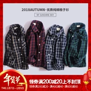 Áo sơ mi kẻ sọc cotton cho trẻ em Áo sơ mi dài tay 2018 Thu đông mới Trẻ em mặc Big Boy Baby Autumn Tops