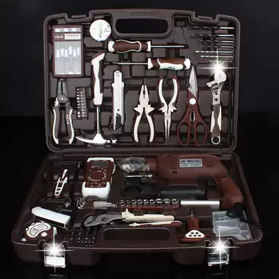 AK hardware toolbox set Maintenance electrician set Multi-functional household manual combination with drill