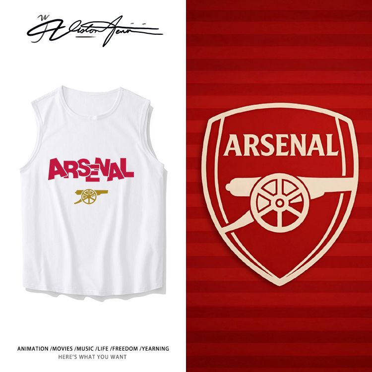 2026 Premier League In-Demand Arsenal Season Championship Sleeveless Pure Cotton Vest Running T-Shirt Breathable Sports Fashion