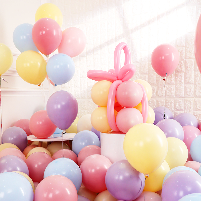 Macaron balloons arranged wedding wedding house courseware Birthday Scene Decorative supplies Opening Seven New Year's Eve White Balloons