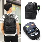 Модный мужской школьный рюкзак для школьников для отдыха, тканевая трендовая водонепроницаемая сумка для путешествий, в корейском стиле, простой и элегантный дизайн