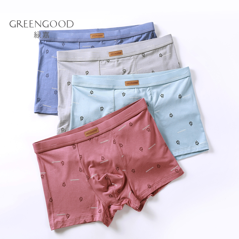 Lvjia men's underwear square boxer pants men's trend printing young students sexy shorts head thin section breathable