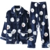 Màu xanh lá cây Jiaqiu mùa đông cặp đôi mới đồ ngủ phụ nữ flannel dài tay áo len nam san hô lông cừu ấm áp dịch vụ nhà phù hợp bộ đẹp cho cặp đôi Cặp đôi