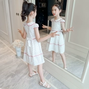 Váy bé gái váy trắng hè 2019 trẻ em mới công chúa điểm sóng biển váy 8 bé gái váy hè 7 - Váy