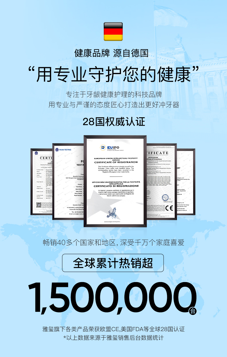 雅玺 高压脉冲冲牙器 多功能喷嘴*6个 图1