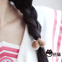 Cat Eggnog Rope Year Cake Niangao Creativity Freaks Ornament Head Decoration Individuality Teenage Girl Elastic Hair Ring Leather Fascia Rope