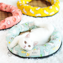A weaseled cat summer clear and cool mat cat socket round cooling ice mat sleeping mat Mat Cool Kennel Dog Bed Kitty Supplies