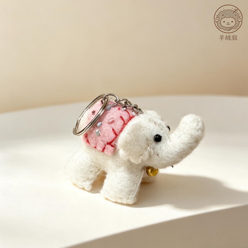 Cashmere from Nepal, Handmade Wool Felt, Cute Little Elephant Bag Pendant, Keychain, Plush Ornament, Gift, Cultural and Creative Product Cashmere from Nepal, Handmade Wool Felt, Cute Little Elephant Bag Pendant, Keychain, Plush Ornament, Gift, Cultural and Creative Product