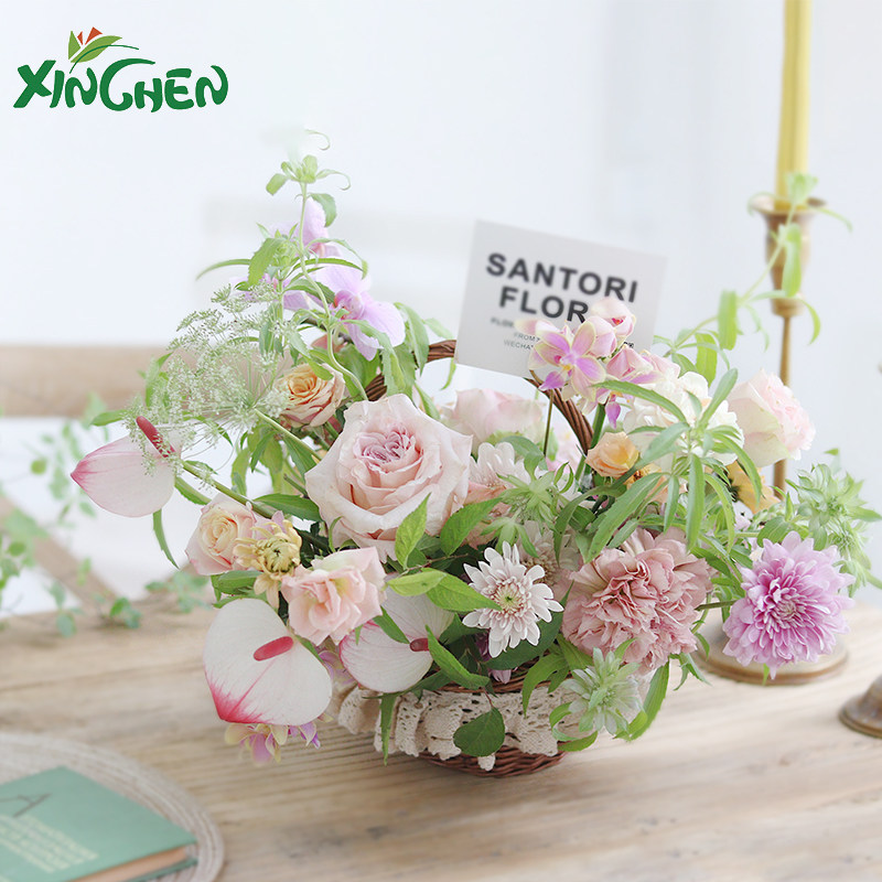 Hinchen Teachers' Day gift boxes Skirt Hem Flowers Flower Arrangement Baskets Multimeat Fake Flowers Gift Blue Florist Flowers Packaging Materials