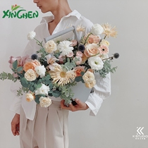 Xinchen love portable wooden flower box flower packaging material flower arrangement gift box flower flower arrangement basket