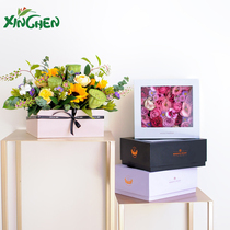 Xinchen Teachers Day gift box ins transparent flower box bride hand gift flower bouquet box flower bouquet box flower shop material