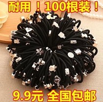 Head cord black high stretch Hairband adult rubber band strap bead circle 2018 floral headdress tie hair elastic