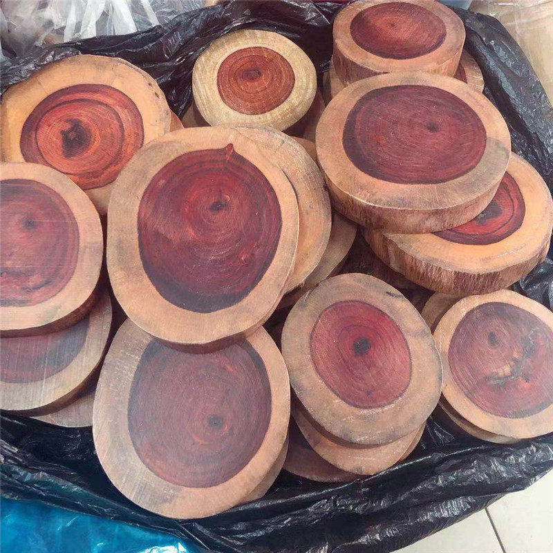 Red sandalwood blood sandalwood carving logs follow-shaped base mahogany ornaments vases strange stone Buddha statues solid wood teapot holder coaster