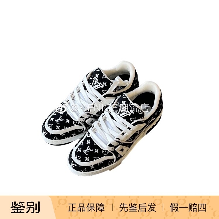 Louis Vuitton Lv Louis Vuitton Flocked Full Logo Trainer 1Abfte