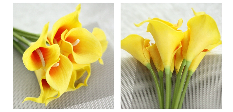Mô phỏng hoa loa kèn bó hoa phòng khách đặt trên bàn ăn bình hoa pu cảm thấy đồ trang trí cây xanh Châu Âu hoa giả trang trí hoa nhỏ bình hoa giả để bàn giả hạc núi chúa
