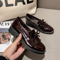 British style small leather shoes womens soft leather Korean version all-match 2022 spring and autumn new tassel student single shoes thick-soled loafers