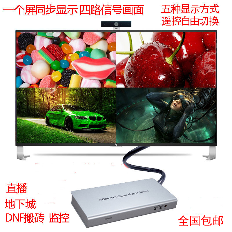High-definition HDMI 4-picture divider 4 into 1 out of screen instrumental image processing 5-picture mode send high picture quality