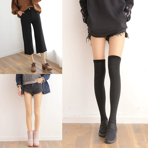 Носки, утепленные демисезонные гольфы, средней длины