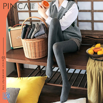 Underpants woman outside wearing spring autumn winter plus suede thickened cotton integrated black grey warm even foot cotton pantyhose