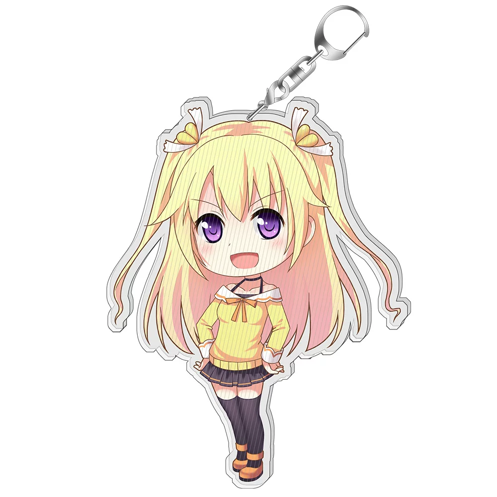 漫趣 Orange Xinhe official authorized anime surrounding small leaves pendant orange heart leaf two -dimensional metal acrylic keychain