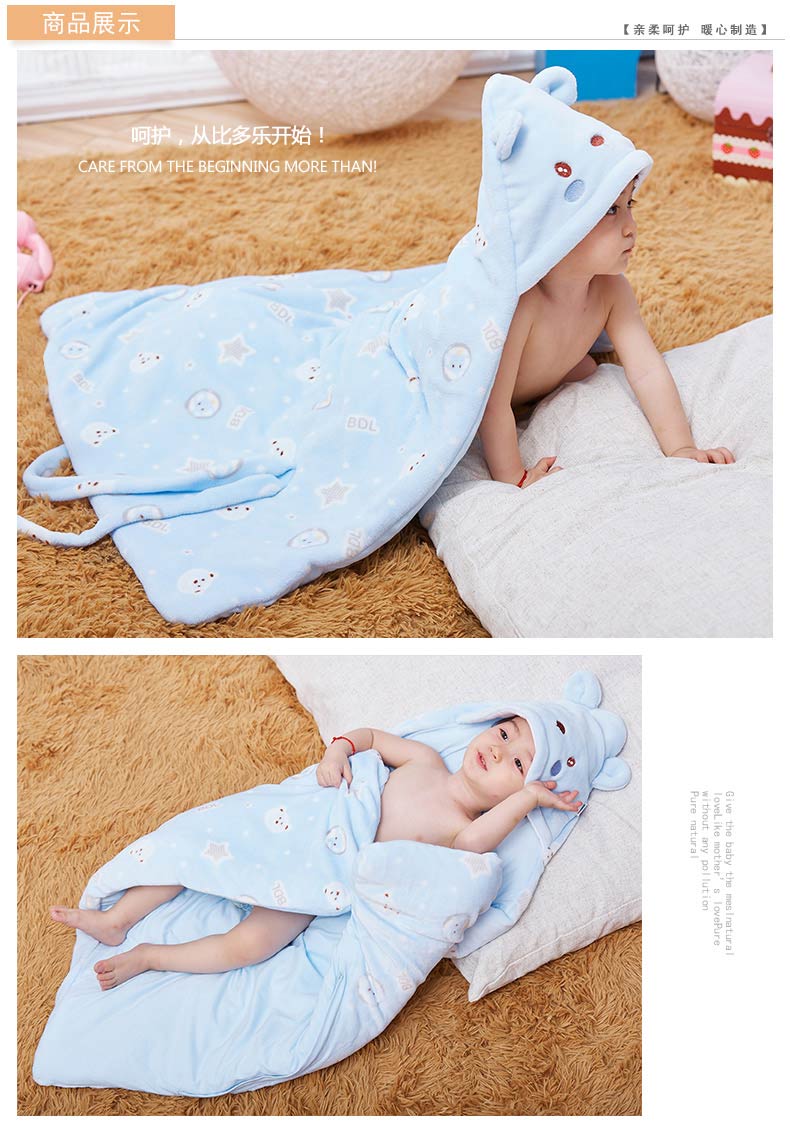 Trẻ sơ sinh được bao phủ bởi các gói phổ quát bốn mùa, đồ dùng cho trẻ sơ sinh mùa thu và mùa đông, chăn ấm dày có thể được tháo ra - Túi ngủ / Mat / Gối / Ded stuff túi ngủ cho be