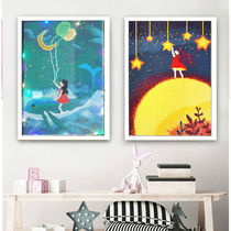 Childrens crystal diamond stickers elementary school students handmade diy making material package girls educational toys gift works