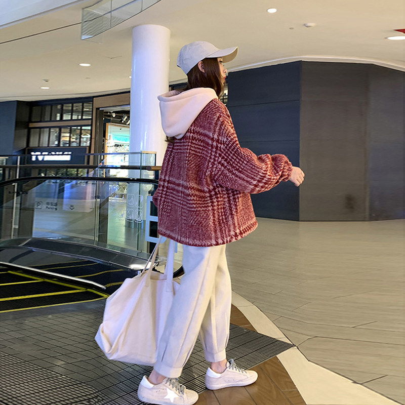 Large size women's clothing autumn winter new fat woman Conspiculy Foreign Pie Broadlegged Pants Two Sets of Fat Sister Net Red Sweater Suit