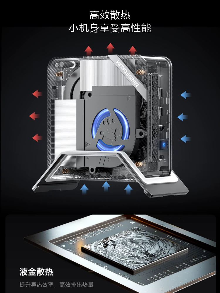 Mingfan MiniSFORUM UM773 LITE базовый дисплей AMD Ryzen R7-7735HS мини-хост компьютер