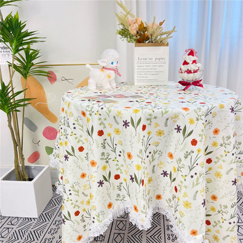 Ins small fresh short plush floral plaid tablecloth Ins small fresh short plush floral plaid tablecloth