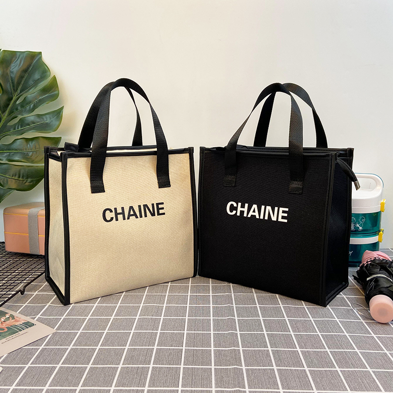 Simple office workers handbag lunch box bag bento bag Japanese large capacity fashion sundries bag outside the hand to carry the bag