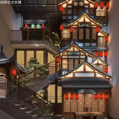 Solid Wood grate hollow antique door window partition screen new Chinese wood carving decoration grille hotel Whole House