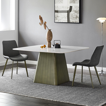 Italian light luxury Rock board dining table and chair combination Net red small apartment restaurant square dining table modern simple Nordic retro