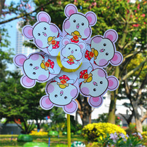 Jinniu Lunar New Year windmill double-layer cow New year windmill Net red cow spinning outdoor Flower Street auspicious small and medium Windmill
