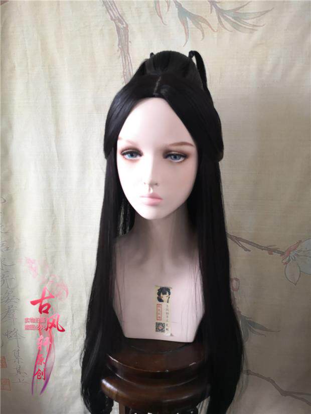 Gufuxuan ancient costume Hanfu wig Qingqiu white light hairstyle Sansheng III Shili peach blossom Yang Mi with the same wig
