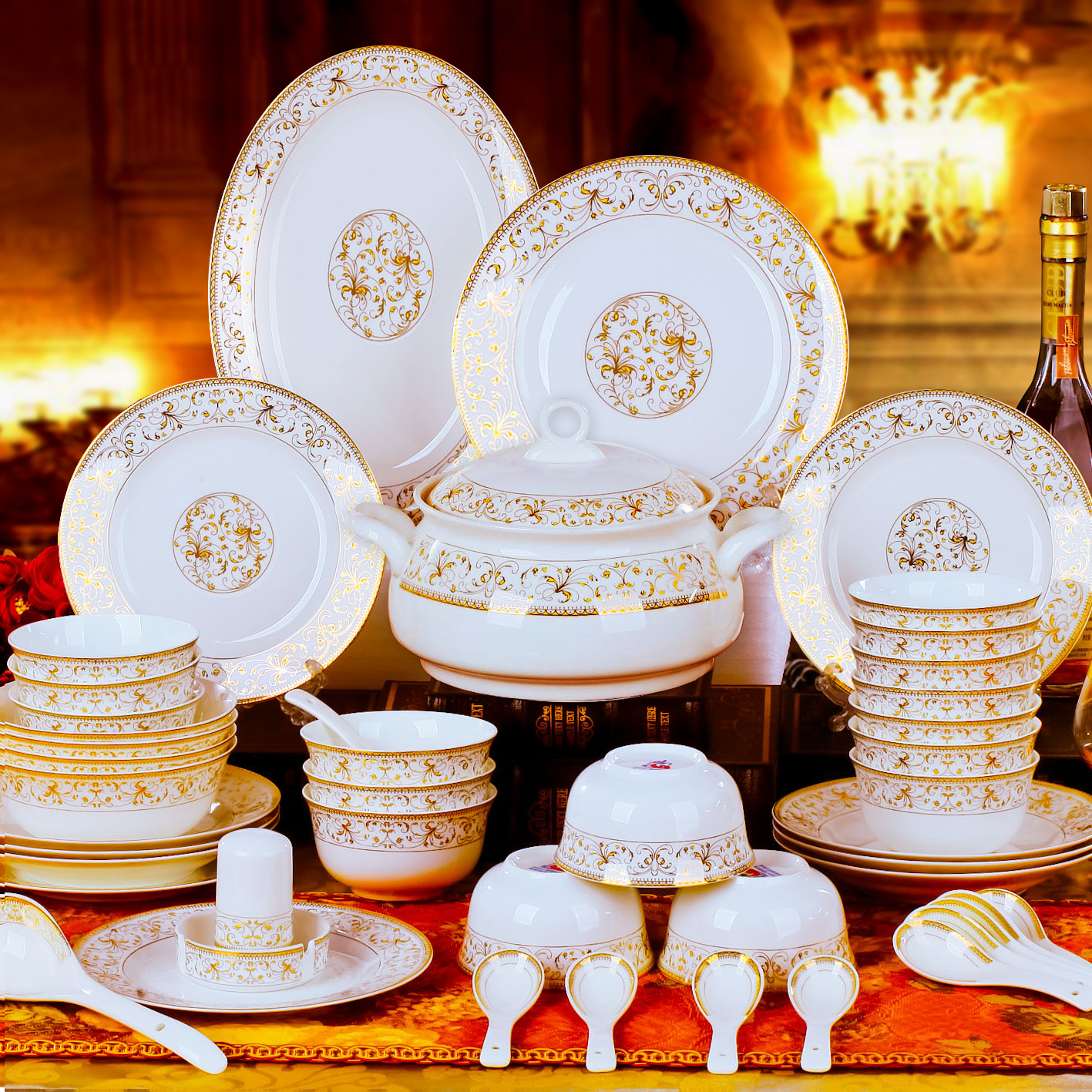 Antarctic treasure dishes home European ipads porcelain tableware chopsticks eat bowl plate combination of Chinese style suit/