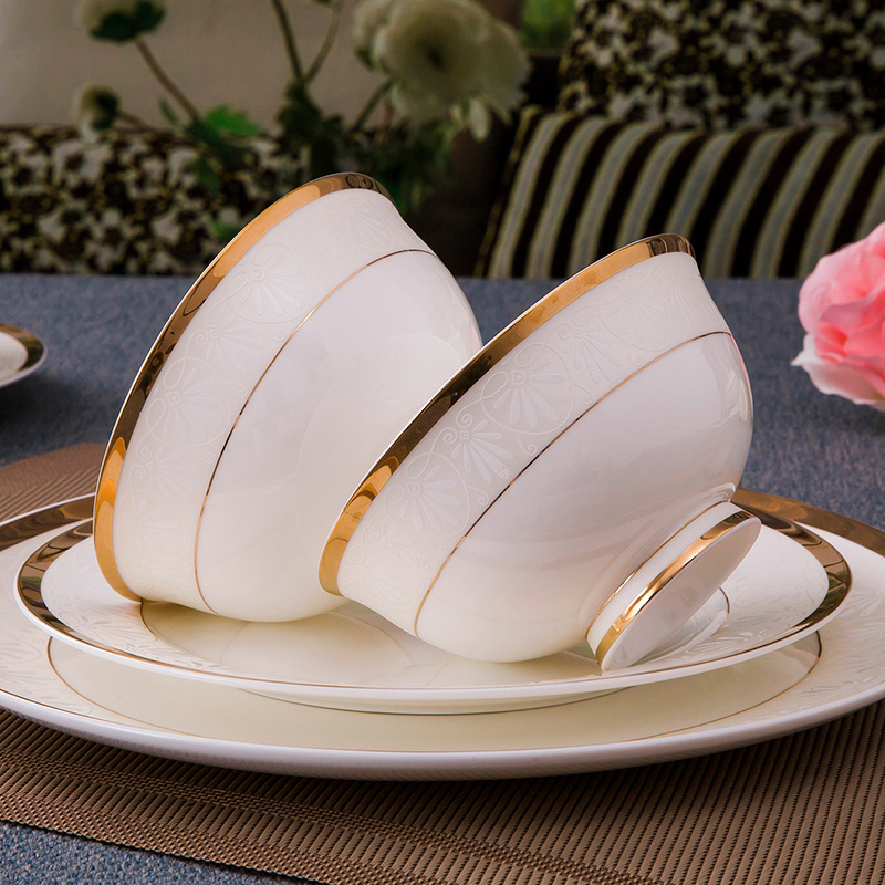 Dishes suit household combination of European jingdezhen ipads porcelain tableware Dishes chopsticks Chinese ceramic bowl Dishes for dinner