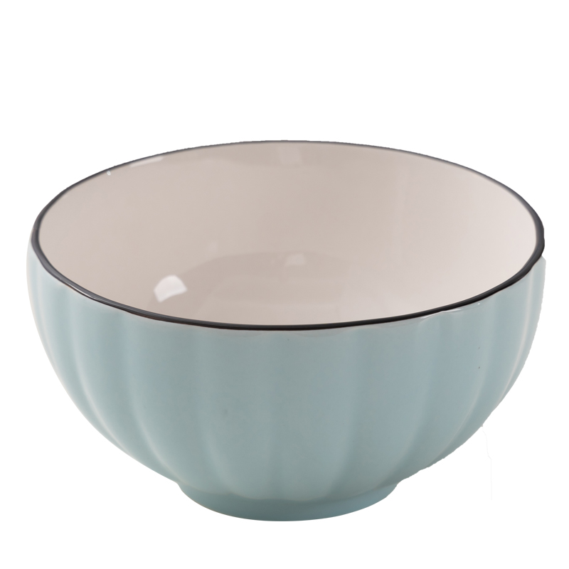 Ceramic bowl suit Japanese under the glaze color home eat rice bowls bowl soup bowl NJ 10 only to pure color contracted individuality