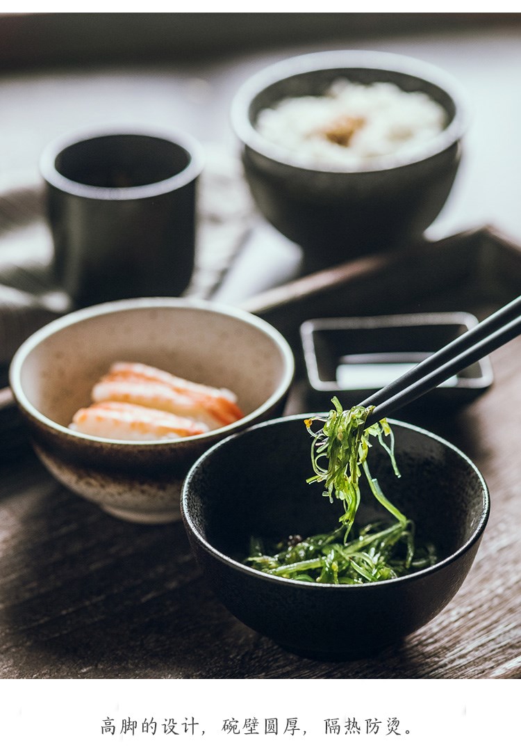 Japanese rice bowls of household ceramic bowl of beef noodles in soup bowl 4.5 "creative restoring ancient ways Japanese small dishes cutlery set