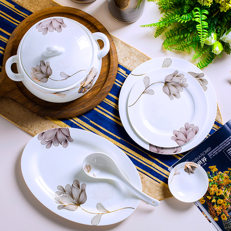 The Antarctic treasure dishes suit household ipads porcelain plate to use chopsticks, eat bowl of Europe type style combination/