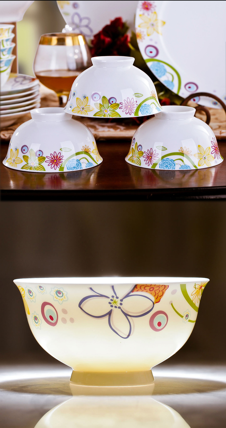 Dishes suit household combination of European jingdezhen ipads porcelain tableware Dishes chopsticks Chinese ceramic bowl Dishes for dinner