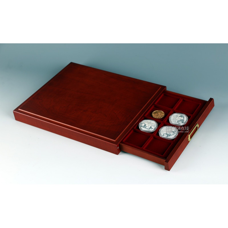 German Lighthouse LIGNUM 20 Peach Wood Coin Drawer Box Pig Year Commemorative Coins 2019 Gold Silver Coin Collection Box