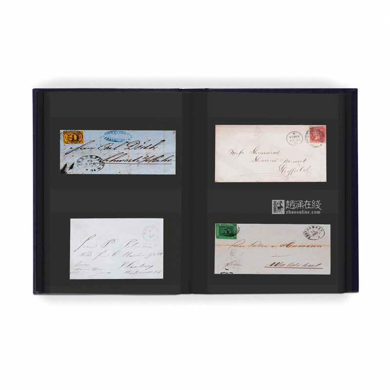 German Lighthouse 64 pages 2 lines black bottom soft leather insert collection album high-end philatelic album large-capacity empty album stamps