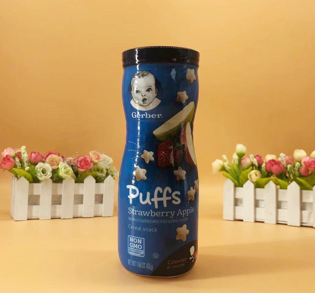 3 up spot U.S. Carabao Gerber Gerber strawberry apple stars Buff baby coveting snacks 42g-Taobao